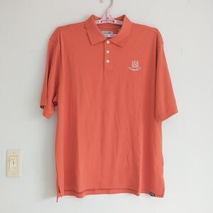 New Ashworth Performance Wicking Cotton Blend Golf Polo Shirt Men XL Orange Rust